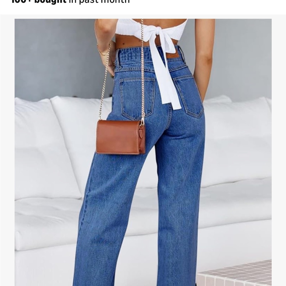 Sidefeel Stretchy Straight, Wide Leg Women's Jeans, Blue, New, Size 16, $19 - Picture 7 of 10
